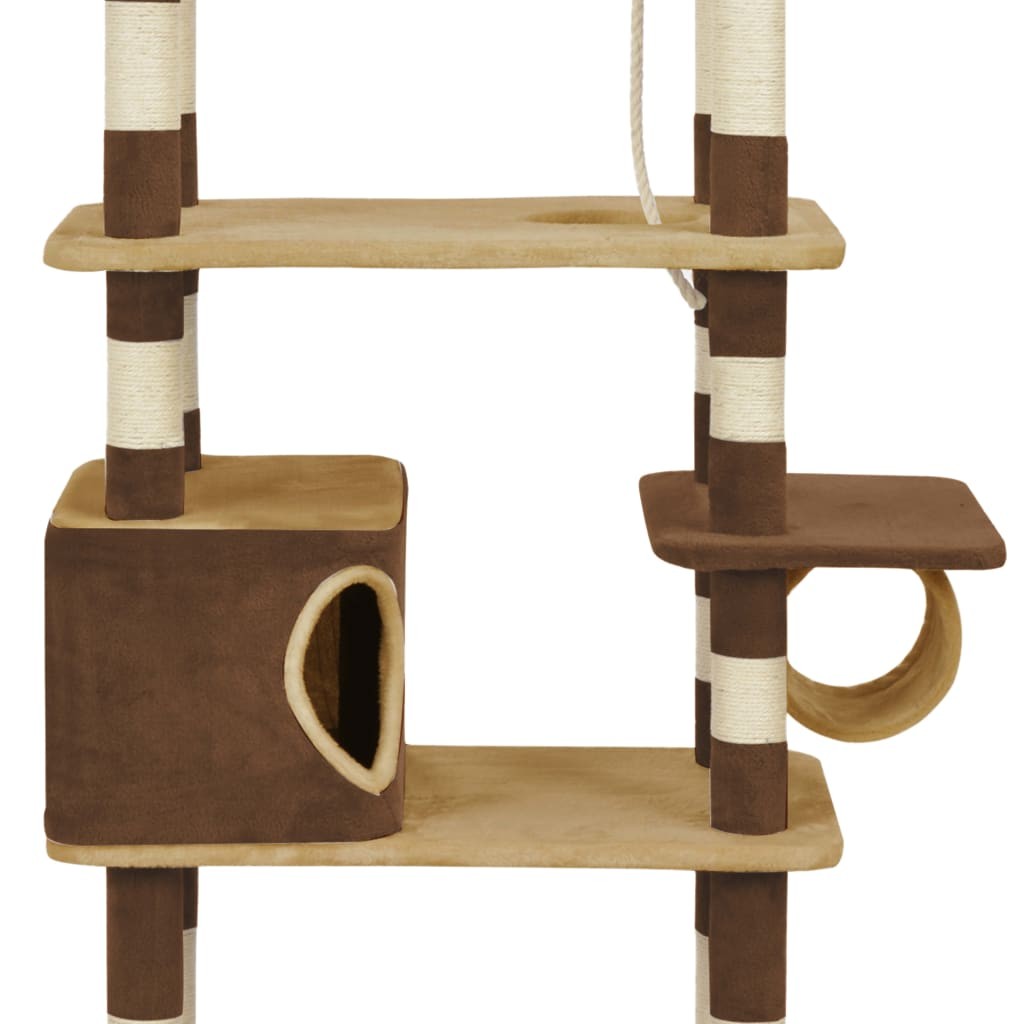 Cat Tree with Sisal Scratching Posts Brown 235 cm